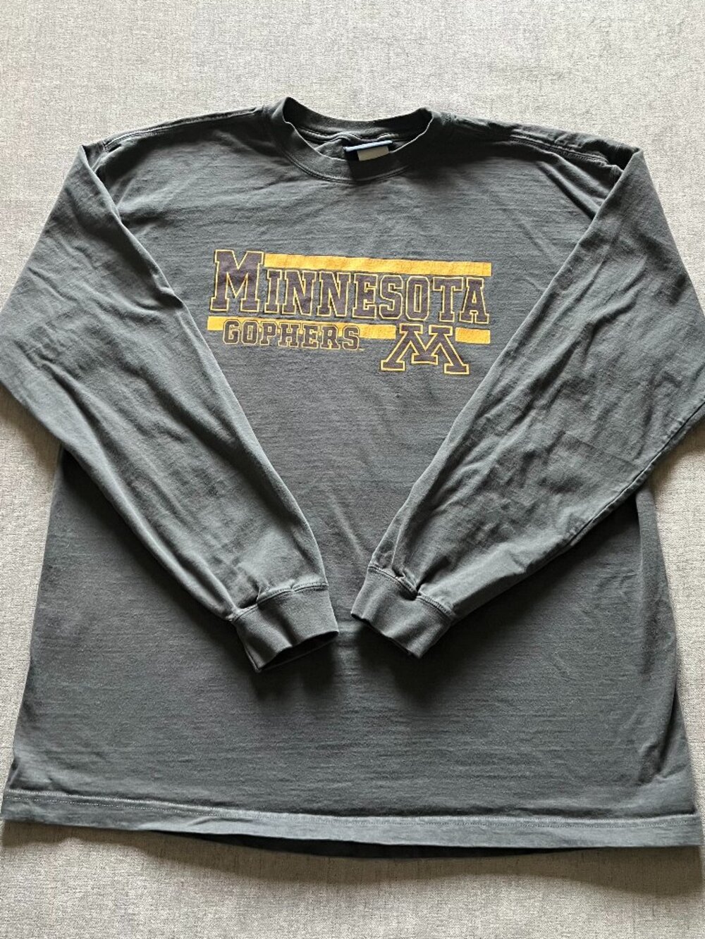 Vintage Minnesota Gophers Long Sleeve T Shirt Adult L Gray Jan Sport NCAA Active